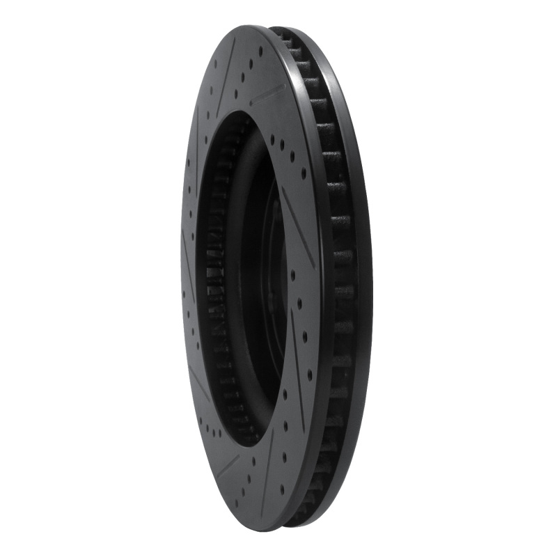 Buick Enclave Brake Rotor (1) - Front Right - R1 Concepts - Drilled & Slotted - Black - `07-`17